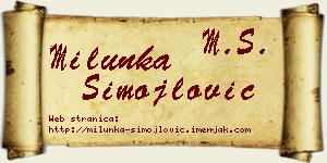 Milunka Simojlović vizit kartica